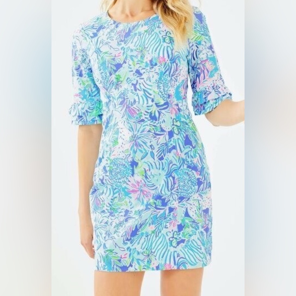 Lilly Pulitzer Women’s Size 12 Fiesta Stretch Dress Coastal Blue